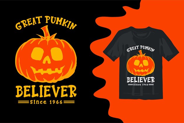 Diseño de camiseta de calabaza de halloween