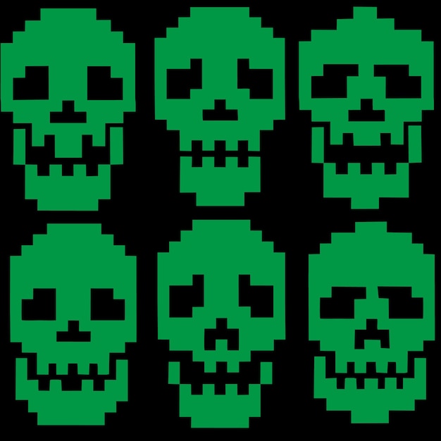 diseño de camiseta de calavera de píxel de signo digital