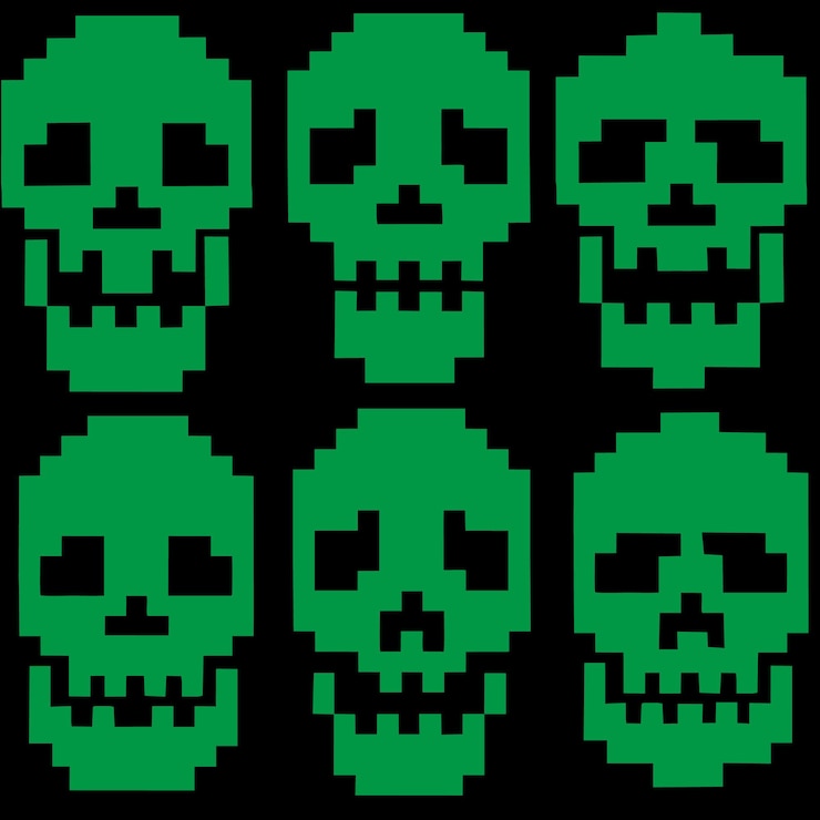 Vector diseño de camiseta de calavera de píxel de signo digital