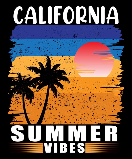 Diseño de camiseta California Summer Vibes