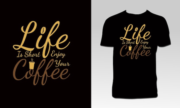 Diseño de camiseta de caligrafía de café