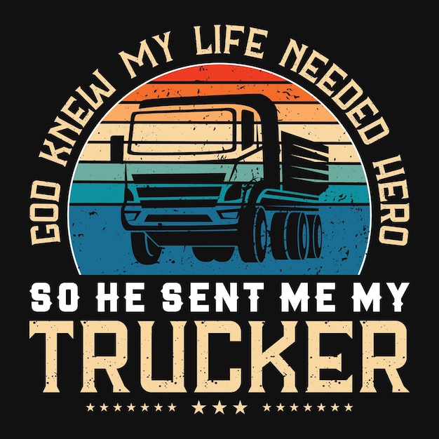 Diseño de camiseta de camionero