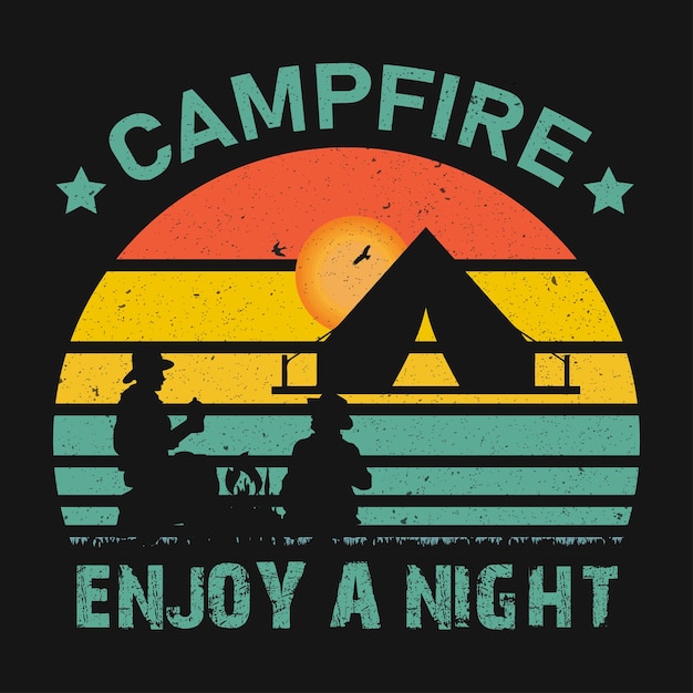 Vector diseño de camiseta de campamento