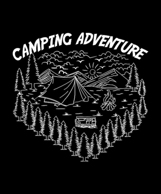 Diseño de camiseta de campamento