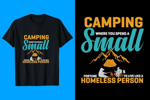 Vector diseño de camiseta de campamento