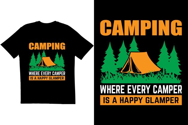 Diseño de camiseta de camping Diseño de camiseta vintage Diseño de camiseta de montaña