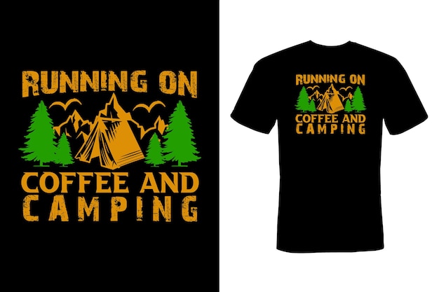 Diseño de camiseta de camping tipografía victor