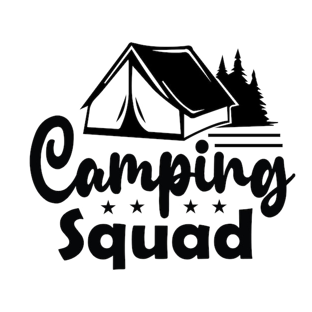 Diseño de camiseta de camping
