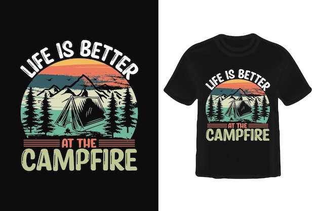 Vector diseño de camiseta de camping