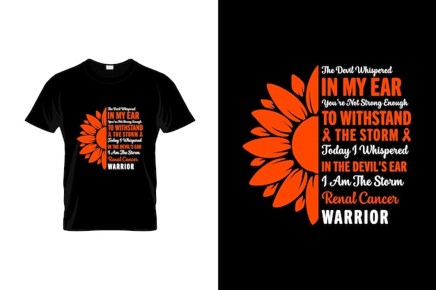 Diseño de camiseta de cáncer renal o diseño de póster de cáncer renal cotizaciones de cáncer renal typogr de cáncer renal