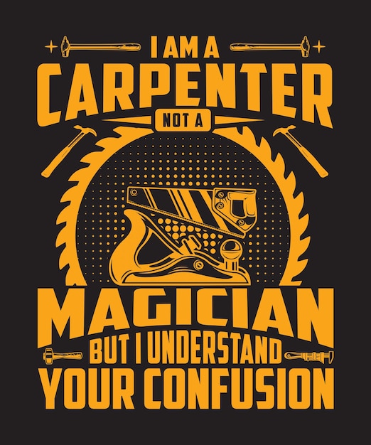 Vector diseño de camiseta de carpintero mago