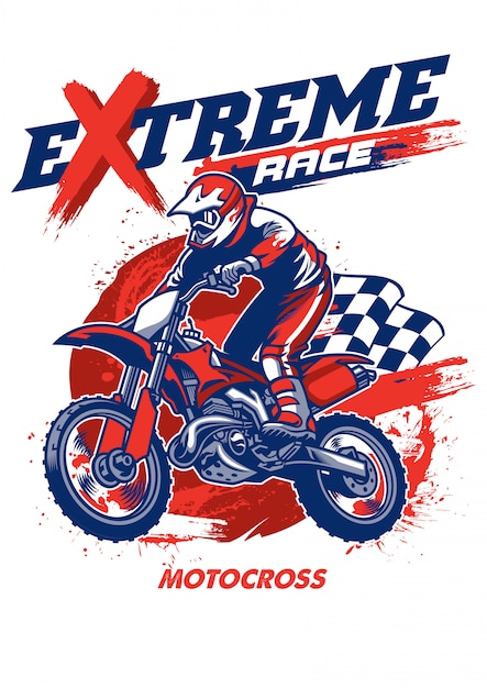 Diseño de camiseta de carreras de motocross