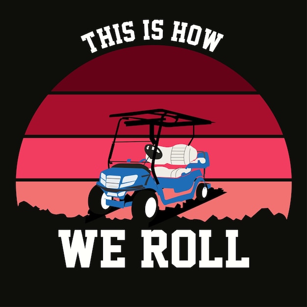 diseño de camiseta para carro de golf