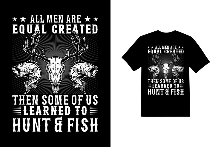 Vector diseño de camiseta de caza y plato.