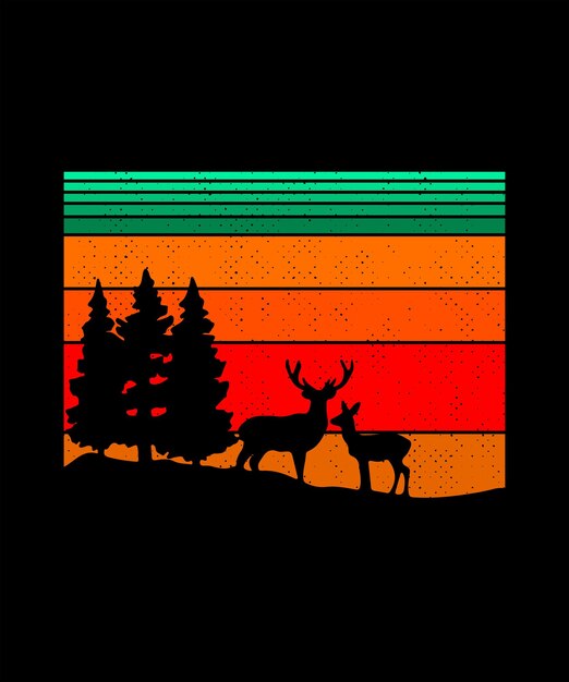 Diseño de camiseta de caza vintage.