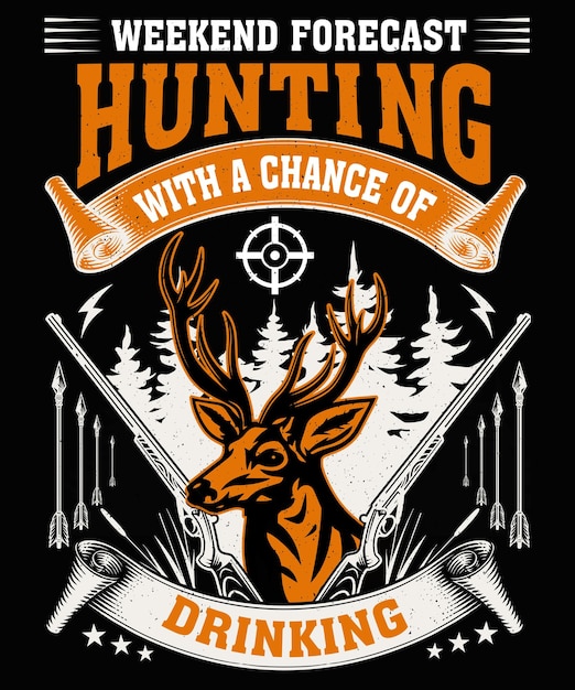 Diseño de camiseta de caza.