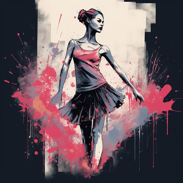 Diseño de camiseta de una celebridad bailarina