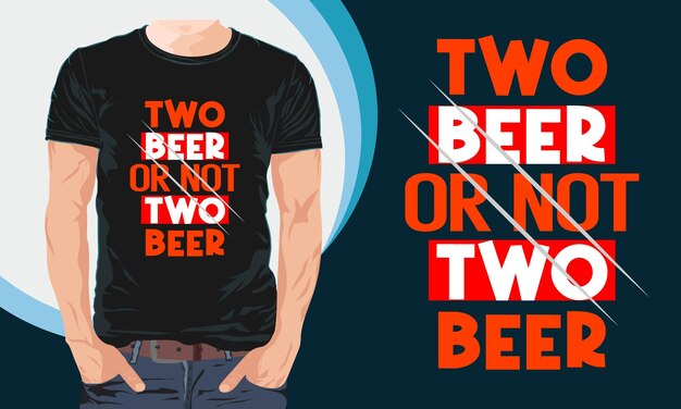 Vector diseño de camiseta de cerveza de tipografía