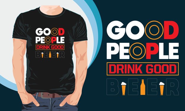 Vector diseño de camiseta de cerveza de tipografía