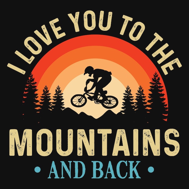 Diseño de camiseta de ciclista de montaña.