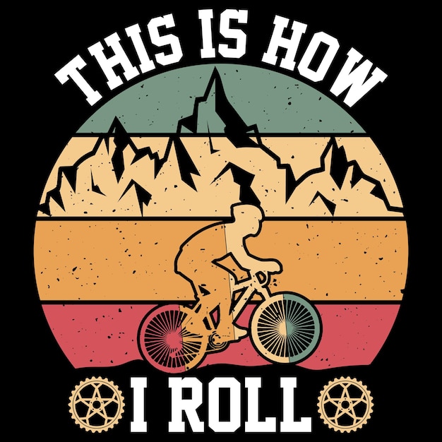 Diseño de camiseta de ciclo, paseo en bicicleta, logotipo de ciclo, elemento gráfico vectorial