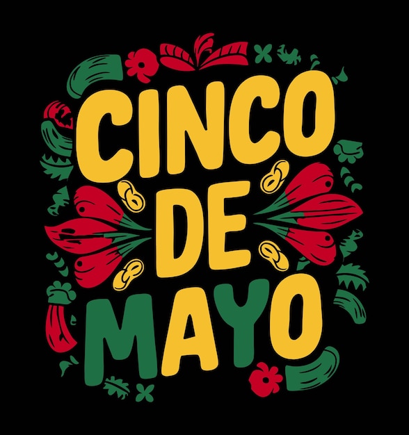 Vector diseño de la camiseta cinco de mayo