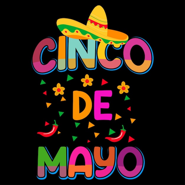 Diseño de camiseta Cinco de Mayo