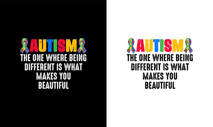 Vector diseño de camiseta de cita de autismo, tipografía