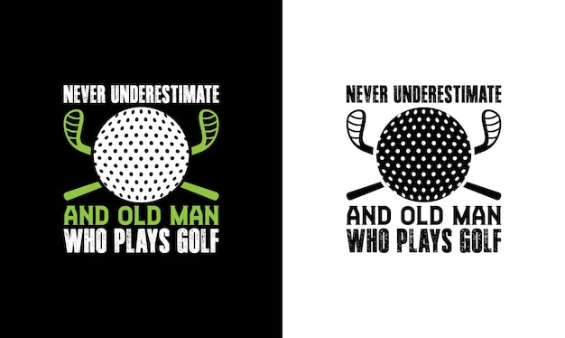 Diseño de camiseta de cita de golf, tipografía