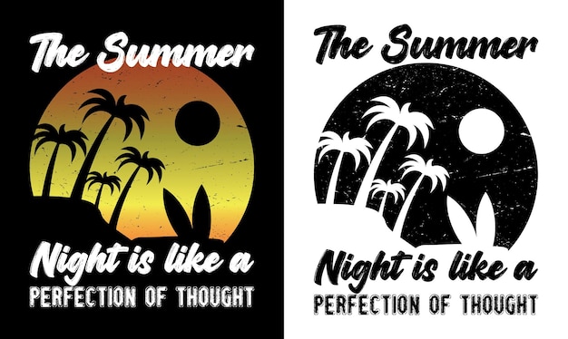 Diseño de camiseta de cita de verano