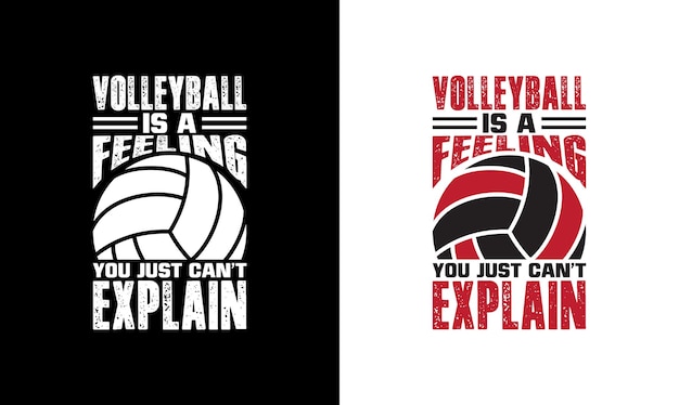 Diseño de camiseta de cita de voleibol, tipografía