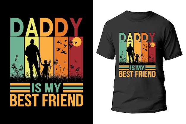 Vector diseño de camiseta con citas del día del padre con vector de padre e hijo