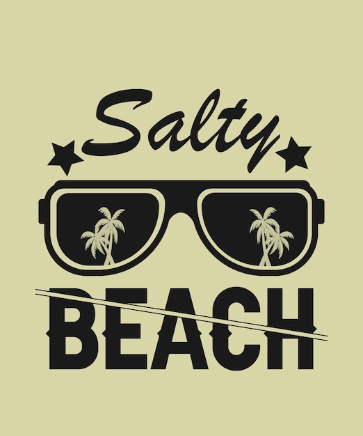 Diseño de camiseta de citas de letras vectoriales de playa