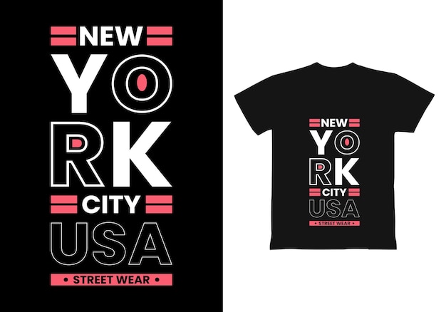 Diseño de camiseta con citas modernas de Usa Street Wear de la ciudad de Nueva York