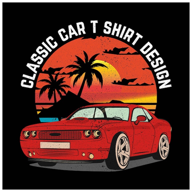 Diseño de camiseta clásica para el atardecer