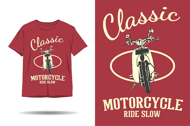 Vector diseño de camiseta clásica de paseo en motocicleta lenta.