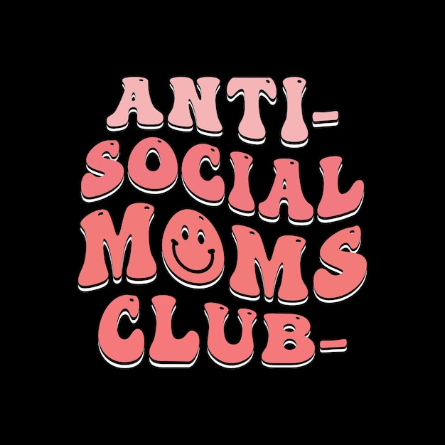 Diseño de camiseta de club social anti ondulado retro