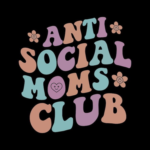 Diseño de camiseta de club social anti ondulado retro