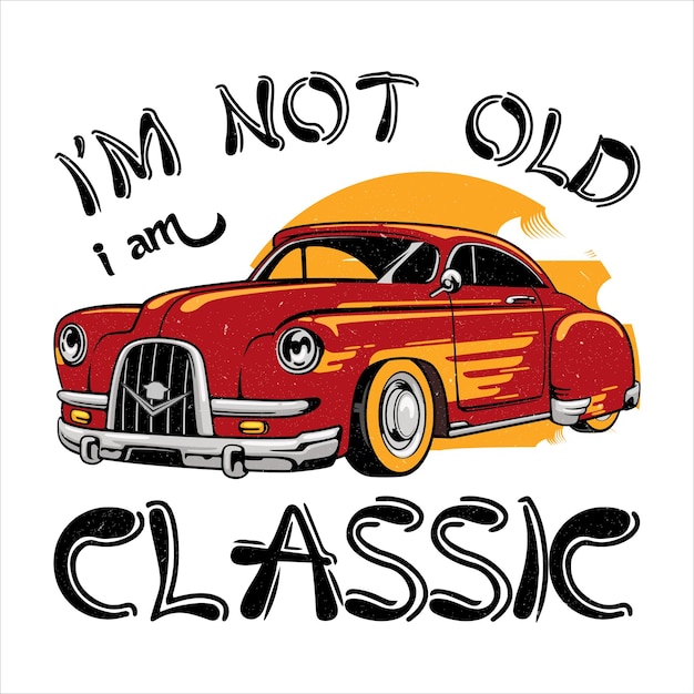 Diseño de camiseta de coche vintage de vector libre