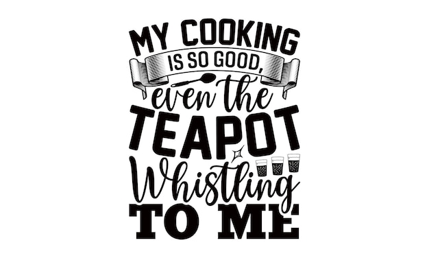 Diseño de camiseta de cocina frase de letras dibujadas a mano