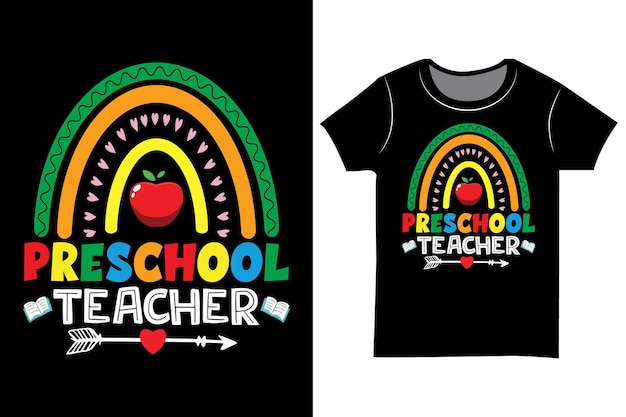 Diseño de camiseta de color retro de regreso a la escuela