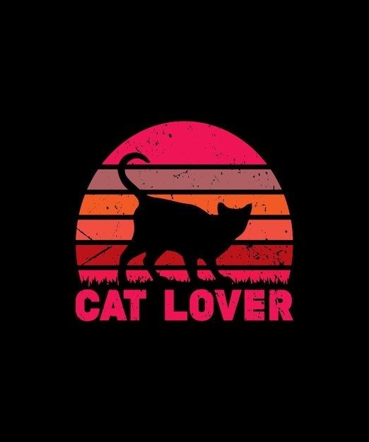 Diseño de camiseta colorida amante de gatos