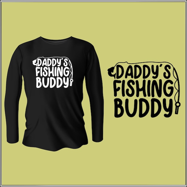 diseño de camiseta de compañero de pesca de papá con vector