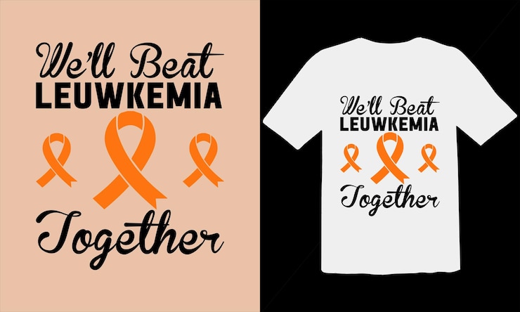 Vector diseño de camiseta de concientización sobre la leucemiacamiseta de concientización sobre el cáncer de leucemia mes camiseta de insulina cuidado de la salud