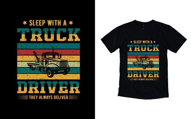 Diseño de camiseta de conductor de camión vector de diseño de camiseta vintage
