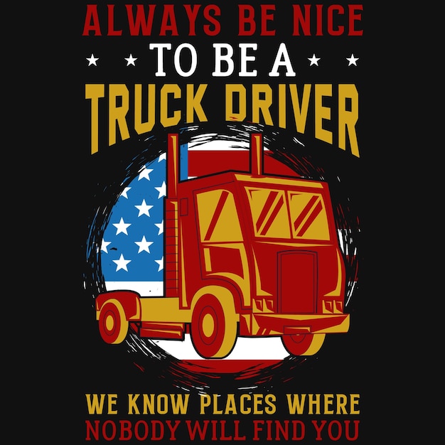 Diseño de camiseta de conductor de camión