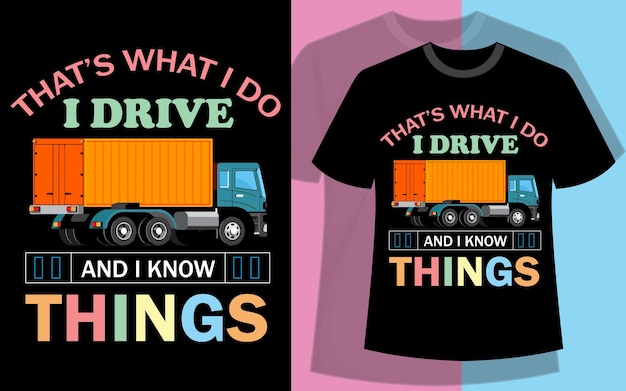 Diseño de camiseta de conductor de camión.