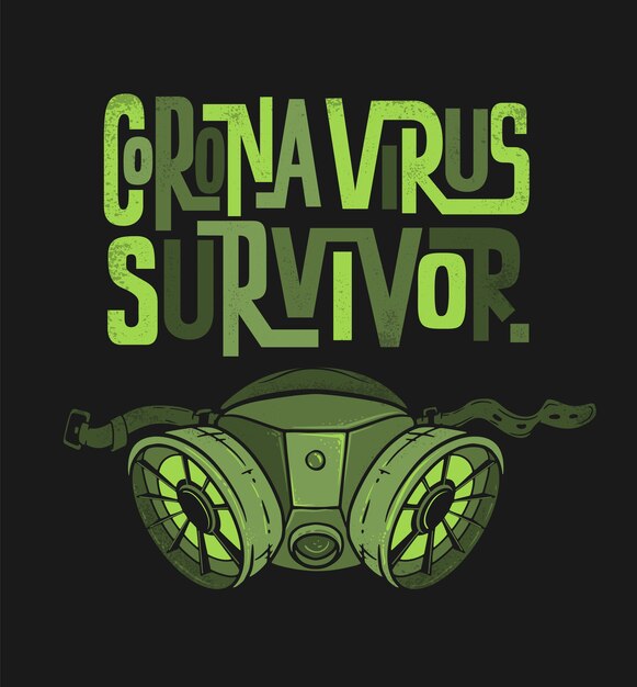 Diseño de camiseta de coronavirus survivor