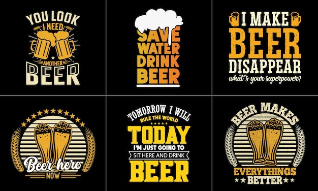 Vector diseño de camiseta de cotización del día internacional de la cerveza.