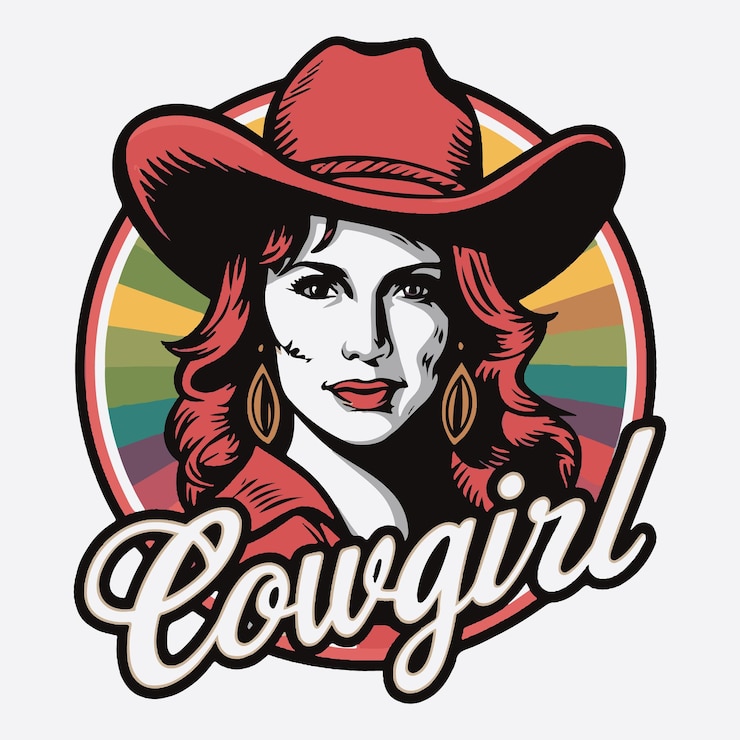 Vector el diseño de la camiseta de cowgirl vintage occidental
